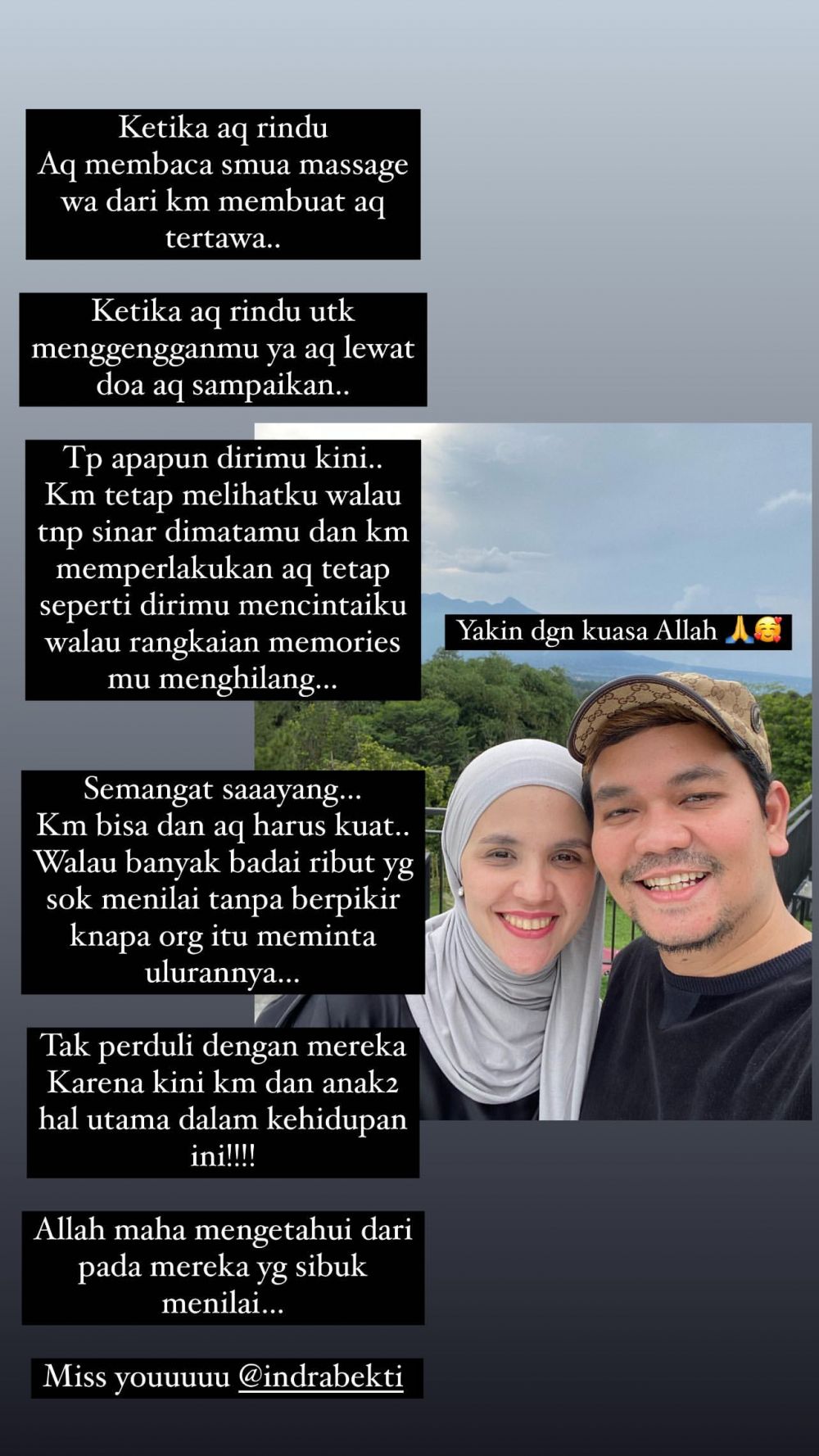 Indra Bekti kehilangan memori jangka pendek © Instagram Indra Bekti kehilangan memori jangka pendek © Instagram