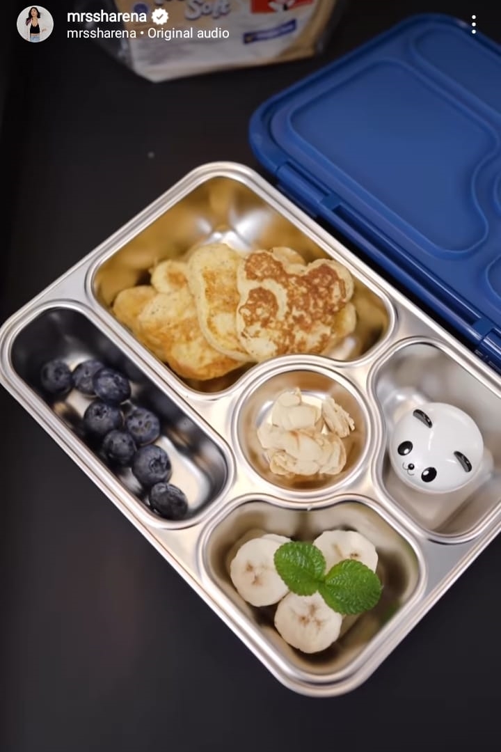 10 Inspirasi bekal anak ala Sharena Delon, komplet dan platingnya kece