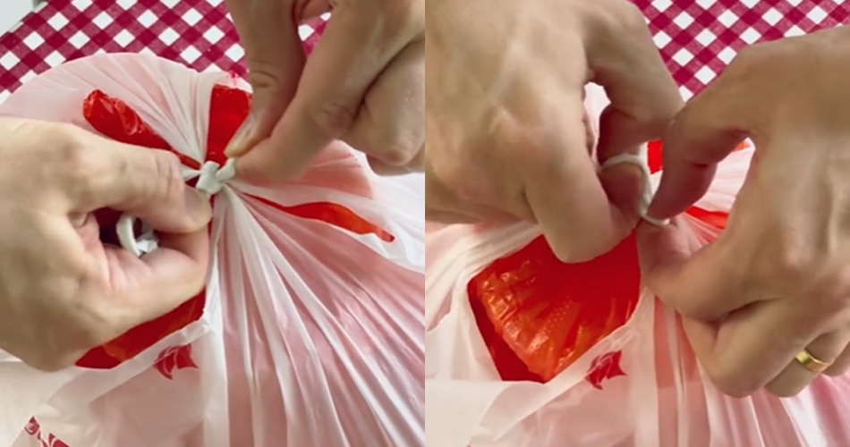 Bukan digunting, ini cara simpel membuka ikatan kencang kantong plastik