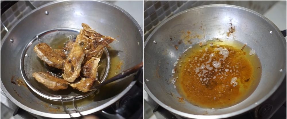 Cara mudah bersihkan minyak bekas goreng ikan, efektif basmi bau amis