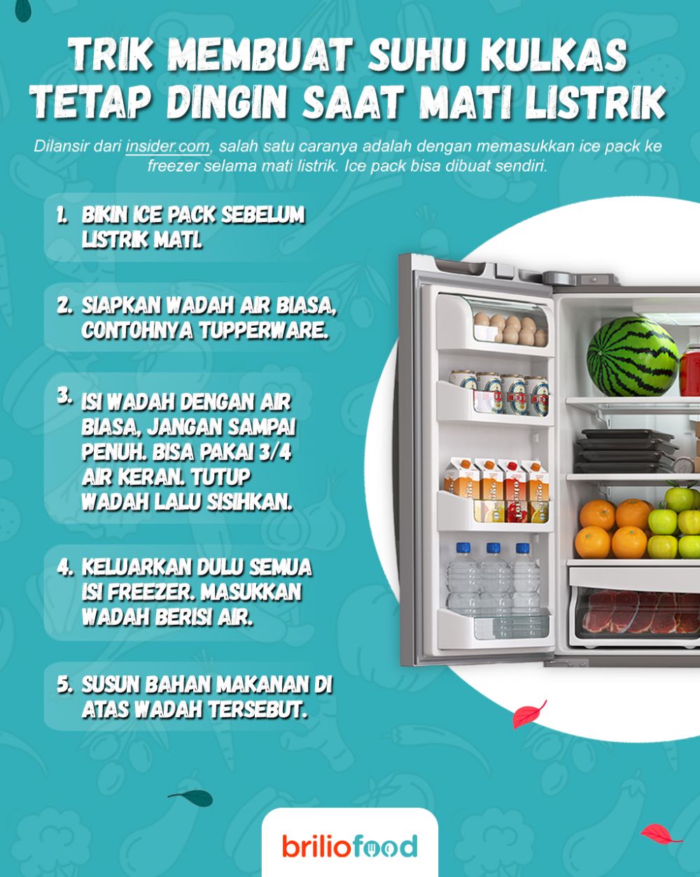 Jangan panik, ini trik membuat suhu kulkas tetap dingin saat mati listrik