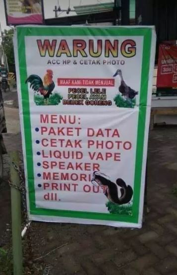 Menu ini nggak nyambung dengan nama warungnya Berbagai sumber