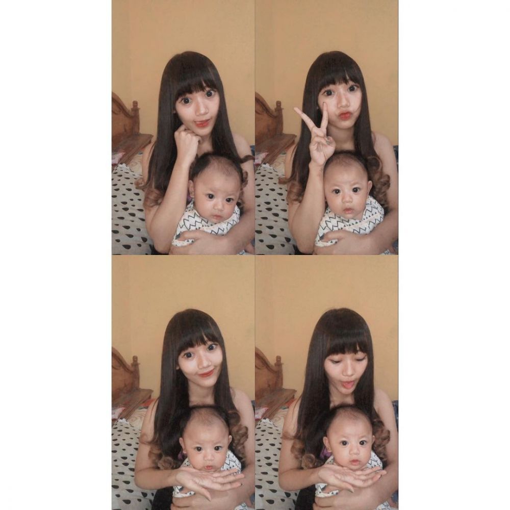 Sarah Sheilka momong buah hati © 2023 brilio.net