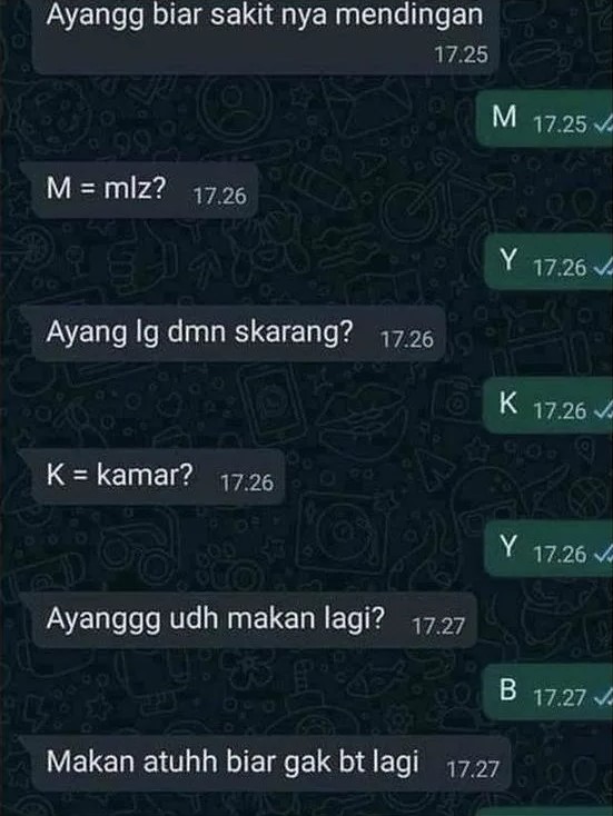 Chat ditanya udah makan © berbagai sumber