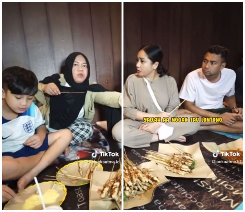 rafathar makan sate pinggir jalan tak tahu lontong © berbagai sumber