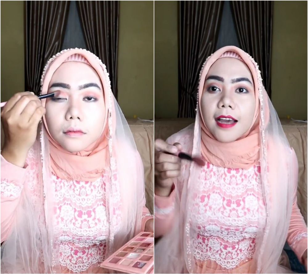 Viral wanita ini bikin makeup tutorial mirip ibu Norma Risma, intip potret transformasinya