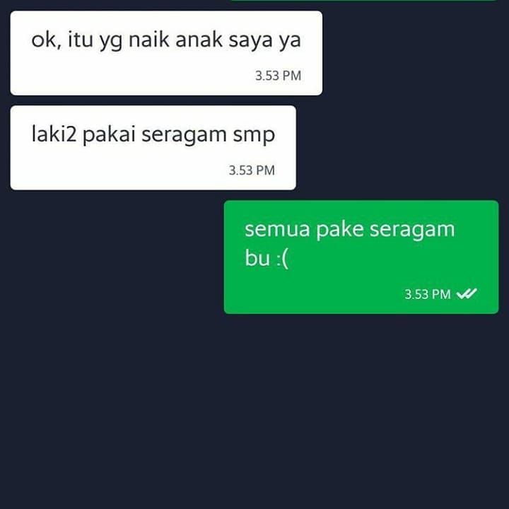 chat lucu penumpang ojek online bikin kesal © berbagai sumber