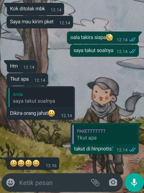 Chat kocak kurir antar barang ke pelanggan Berbagai sumber Chat kocak kurir antar barang ke pelanggan Berbagai sumber