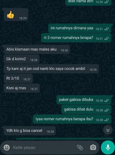 Chat kocak kurir antar barang ke pelanggan Berbagai sumber Chat kocak kurir antar barang ke pelanggan Berbagai sumber