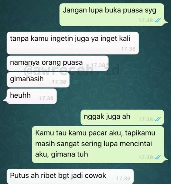 Chat WA percakapan dengan pacar ini endingnya bikin kesal Berbagai sumber