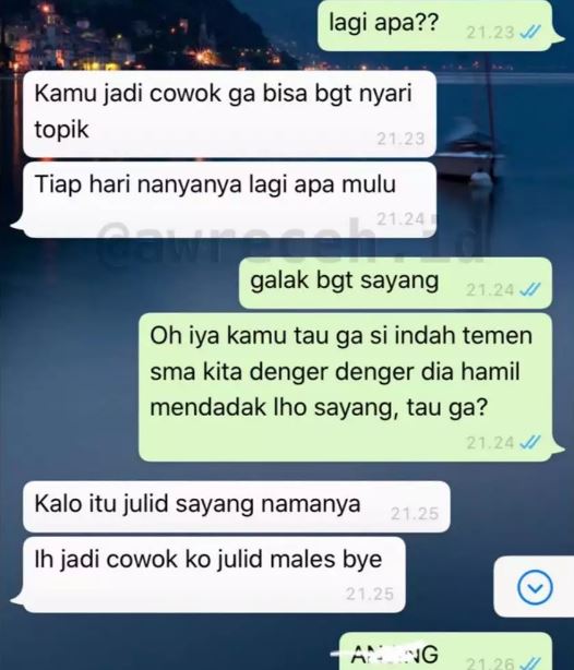 Chat WA percakapan dengan pacar ini endingnya bikin kesal Berbagai sumber
