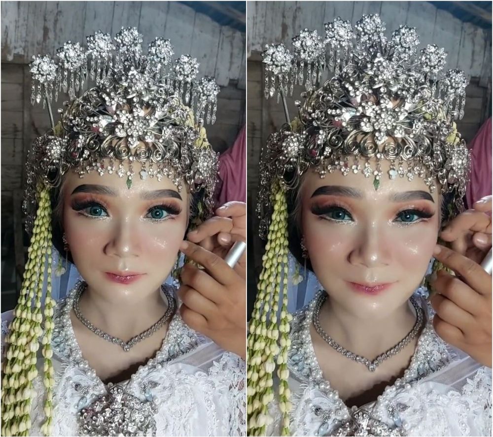Wanita polos berkulit eksotis ini dirias MUA jadi pengantin Sunda, hasilnya manglingi bak barbie