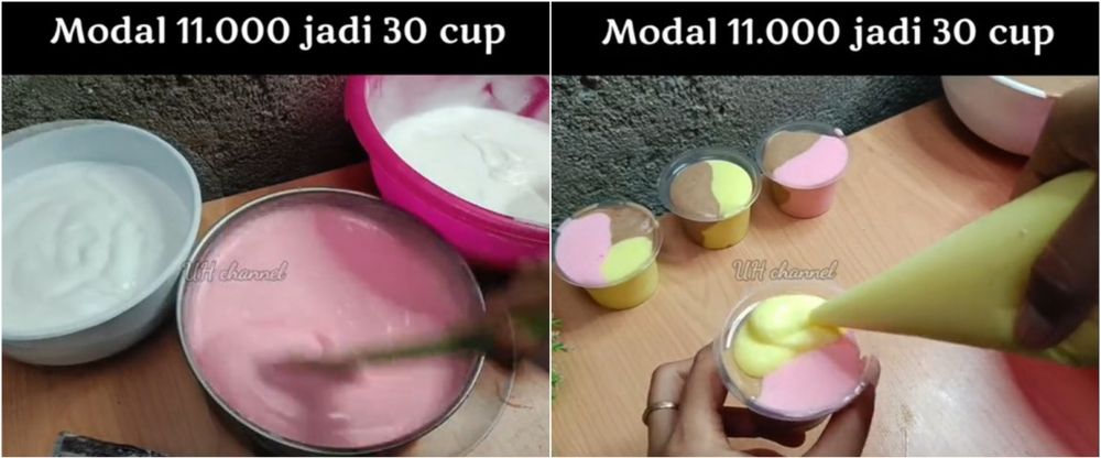 Cara bikin es krim modal Rp 11 ribu jadi 30 cup, bisa dijual Rp 1.000-an