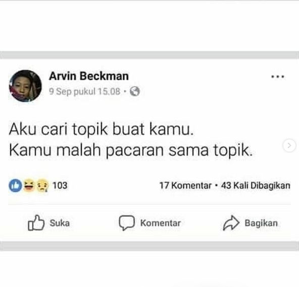 status facebook salah sangka © Berbagai sumber