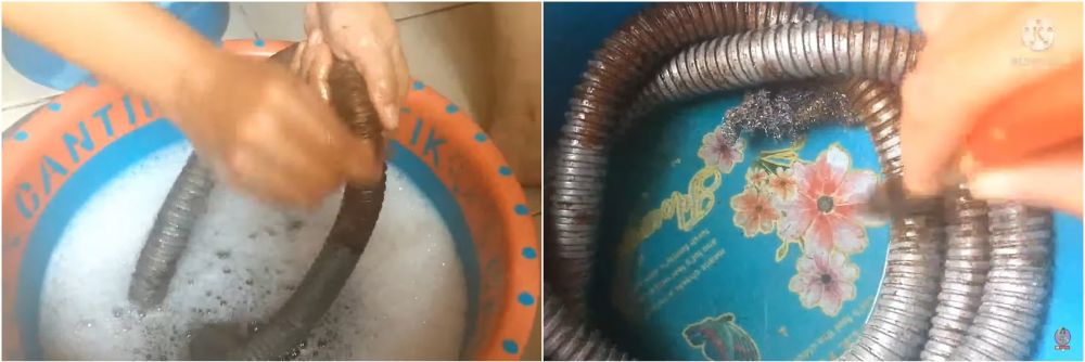 Cara bersihkan noda hitam di selang gas LPG, kinclong seperti baru