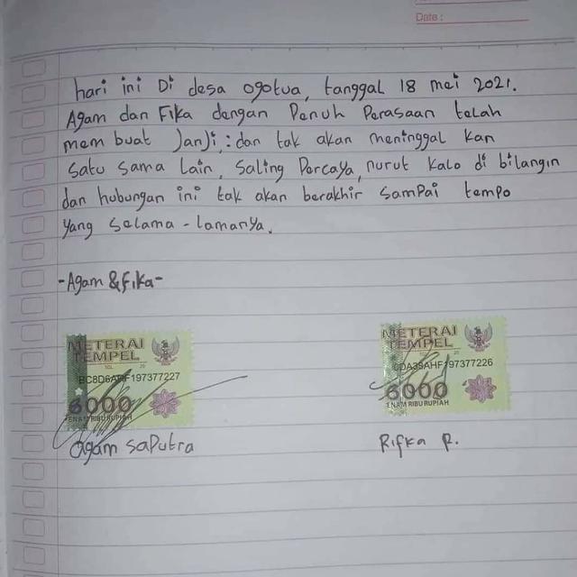 surat perjanjian pacaran © berbagai sumber