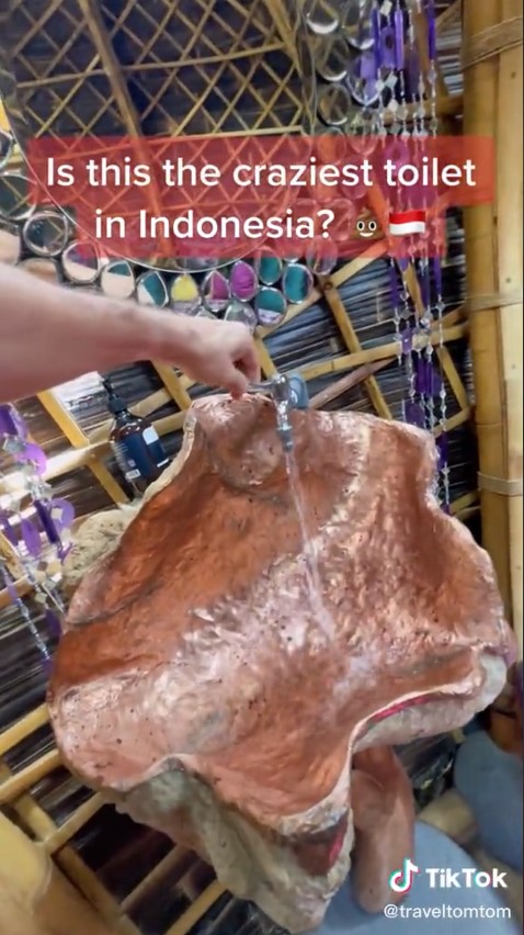 gubuk bambu toilet artistik © TikTok/@traveltomtom
