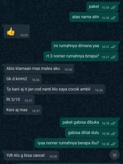 Chat lucu kurir mau antar paket ini endingnya penuh drama Berbagai sumber