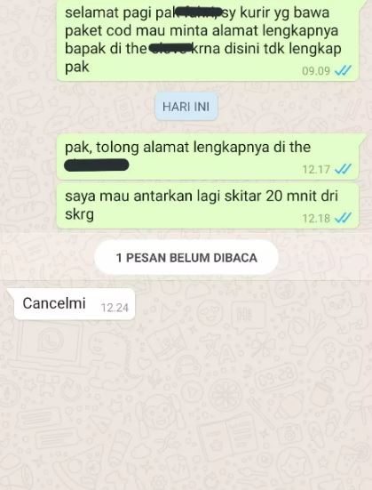 Chat lucu kurir mau antar paket ini endingnya penuh drama Berbagai sumber