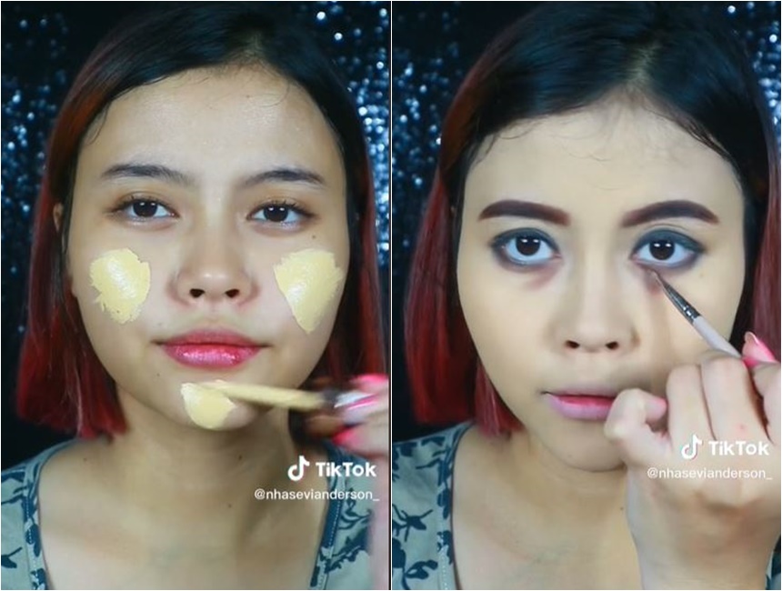 Wanita rias wajahnya mirip ibu Norma Risma © 2022 TikTok