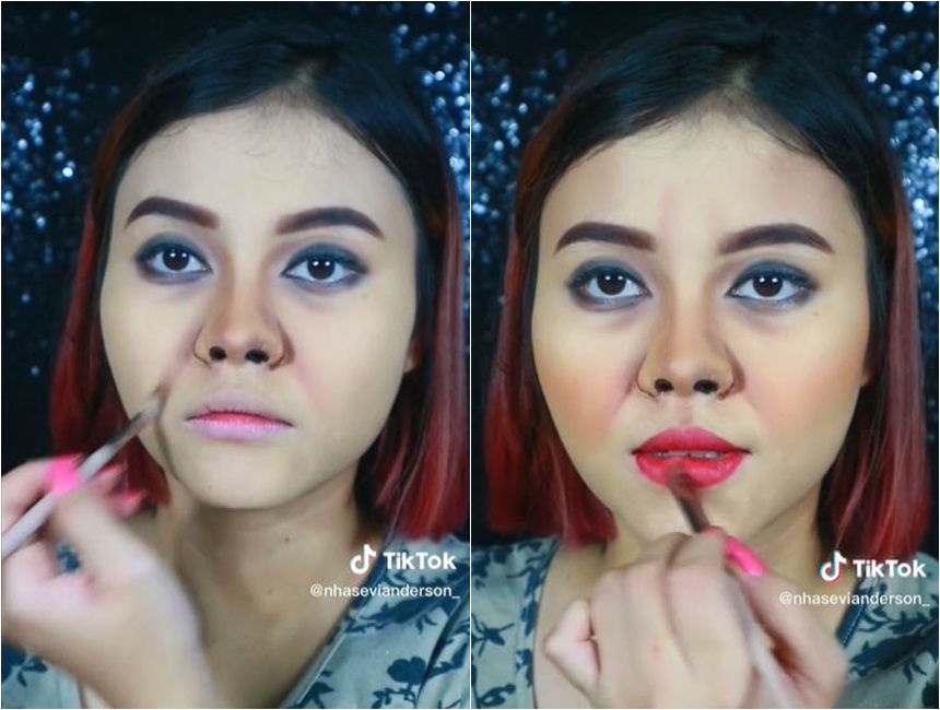 Wanita rias wajahnya mirip ibu Norma Risma © 2022 TikTok