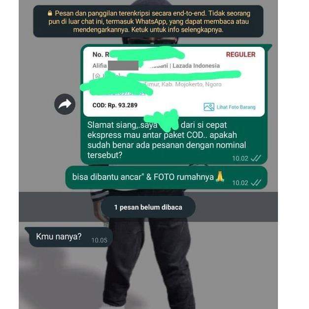 chat pelanggan ke kurir bikin emosi © berbagai sumber chat pelanggan ke kurir bikin emosi © berbagai sumber