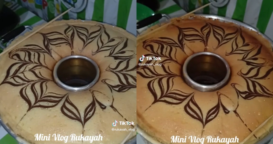 Tanpa oven, ini cara memanggang bolu agar motif bagian atas kering dan matang merata