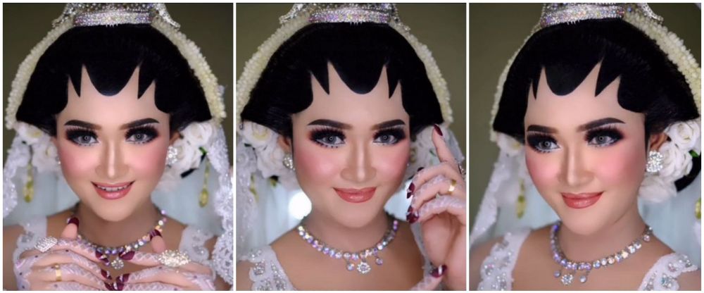 Transformasi wanita berjerawat dirias MUA jadi pengantin Jawa, bikin pangling