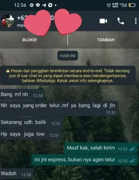 Chat salah kirim ke kurir Berbagai sumber Chat salah kirim ke kurir Berbagai sumber