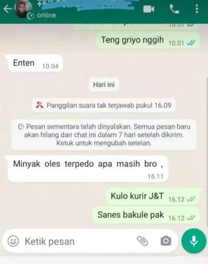 Chat salah kirim ke kurir Berbagai sumber Chat salah kirim ke kurir Berbagai sumber