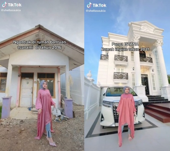 Wanita Aceh ini dulu jualan keliling dan ngontrak rumah kini punya hunian bak istana, ini 11 potretnya
