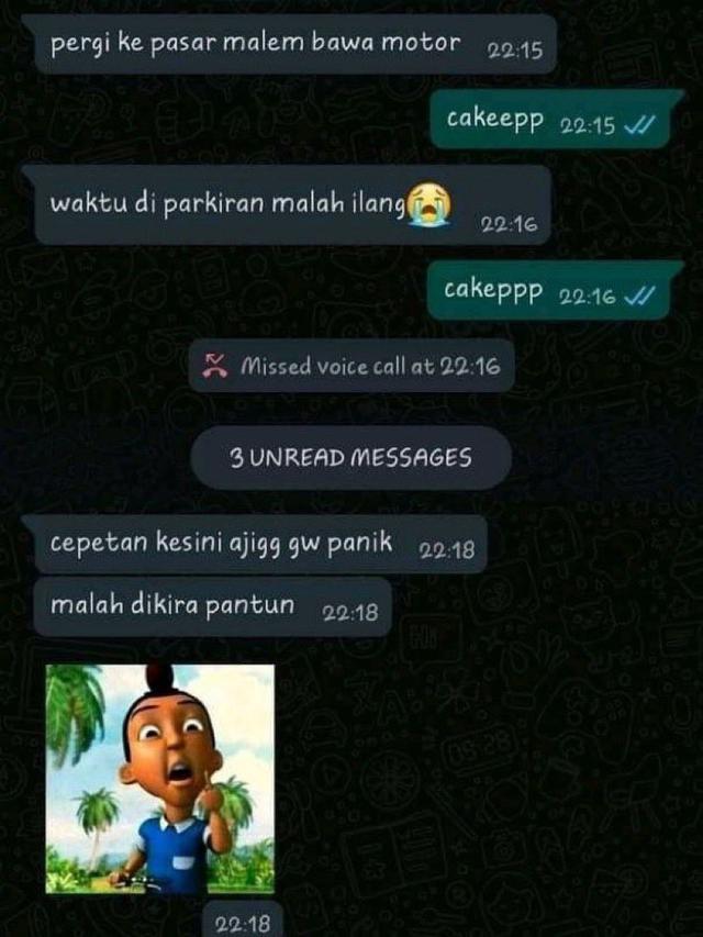 chat lucu dikira pantun © Berbagai sumber