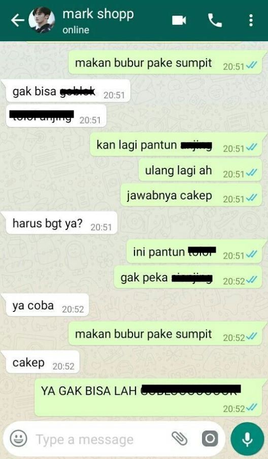 chat lucu dikira pantun © Berbagai sumber