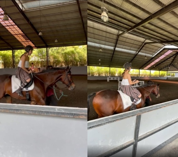 Penampilan penyanyi saat berkuda © Instagram Penampilan penyanyi saat berkuda © Instagram