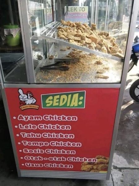 Spanduk kocak nama warung fried chicken Berbagai sumber