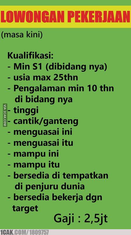 syarat nyeleneh di iklan lowongan kerja © berbagai sumber syarat nyeleneh di iklan lowongan kerja © berbagai sumber