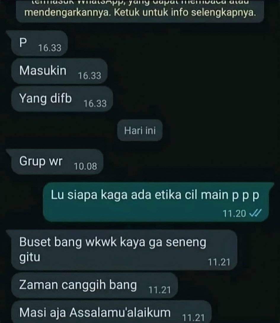 chat WA sama orang nggak dikenal ujungnya bikin emosi © berbagai sumber