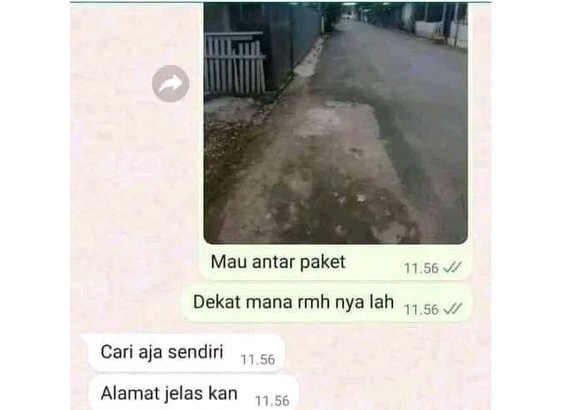 chat lucu kuris salah alamat paket © berbagai sumber