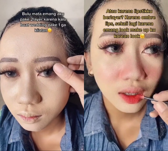 pengantin Jawa dirias MUA ala Korean look © TikTok