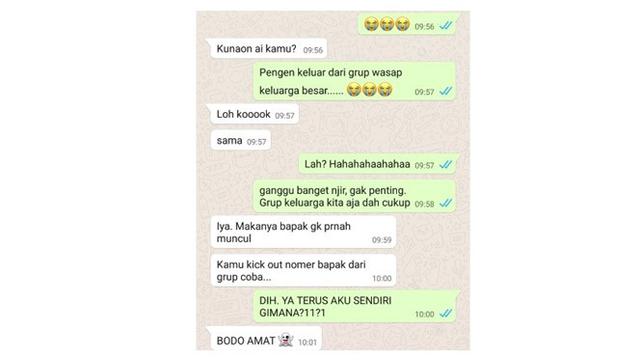Chat lucu bapak dengan anak © 2022 berbagai sumber