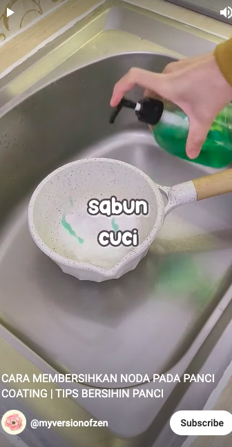 Cara hilangkan noda makanan di panci coating, cuma pakai satu bahan dapur