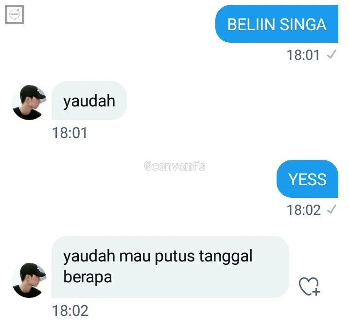 chat ngajak putus tapi alasannya kocak © berbagai sumber