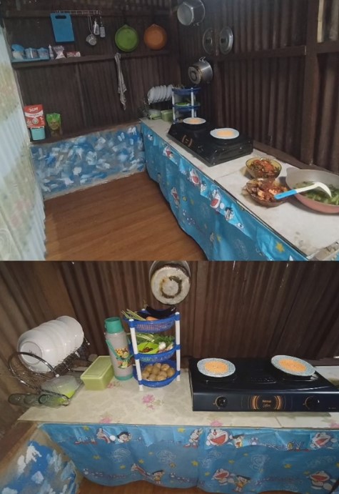 makeover dapur dari atap asbes serba doraemon © TikTok/@syionita16 