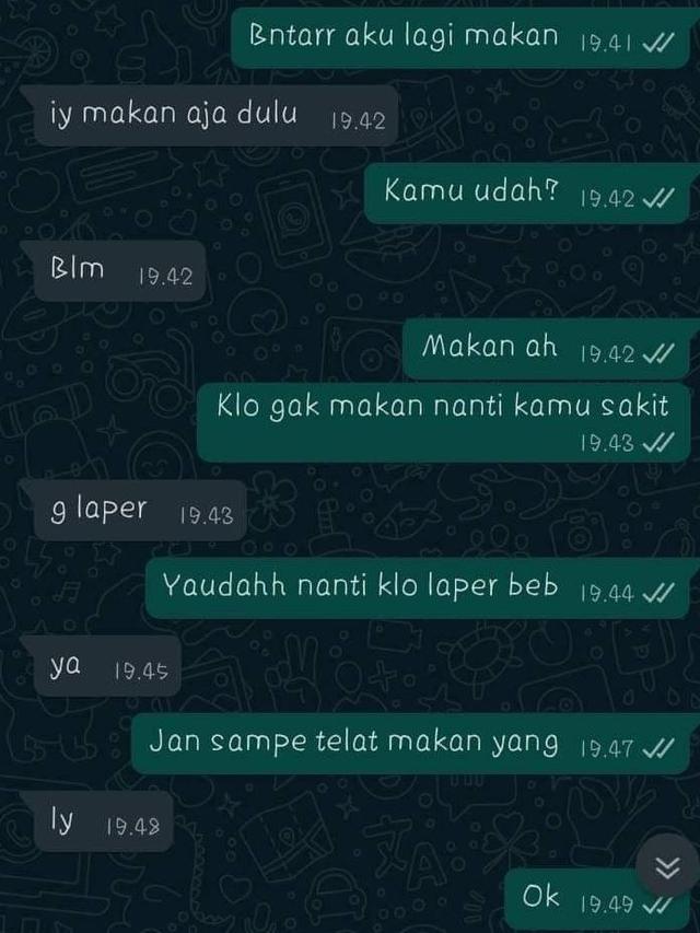 balasan chat udah makan belum © berbagai sumber