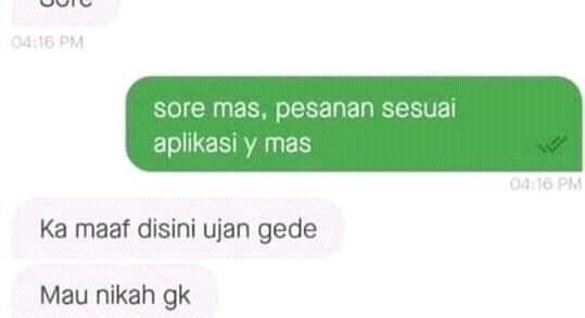 balasan driver ojol ditanya posisi © berbagai sumber balasan driver ojol ditanya posisi © berbagai sumber