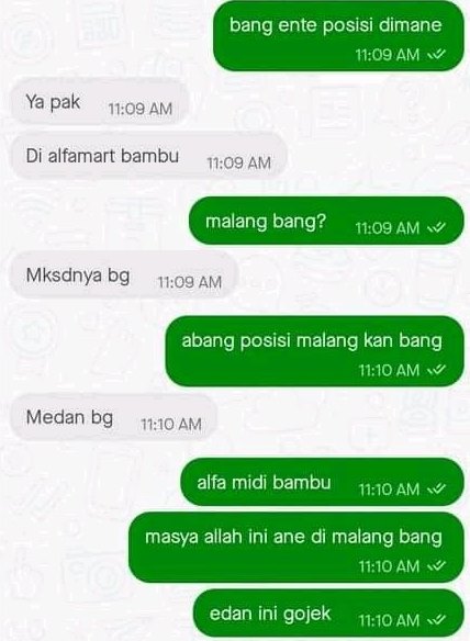 balasan driver ojol ditanya posisi © berbagai sumber balasan driver ojol ditanya posisi © berbagai sumber