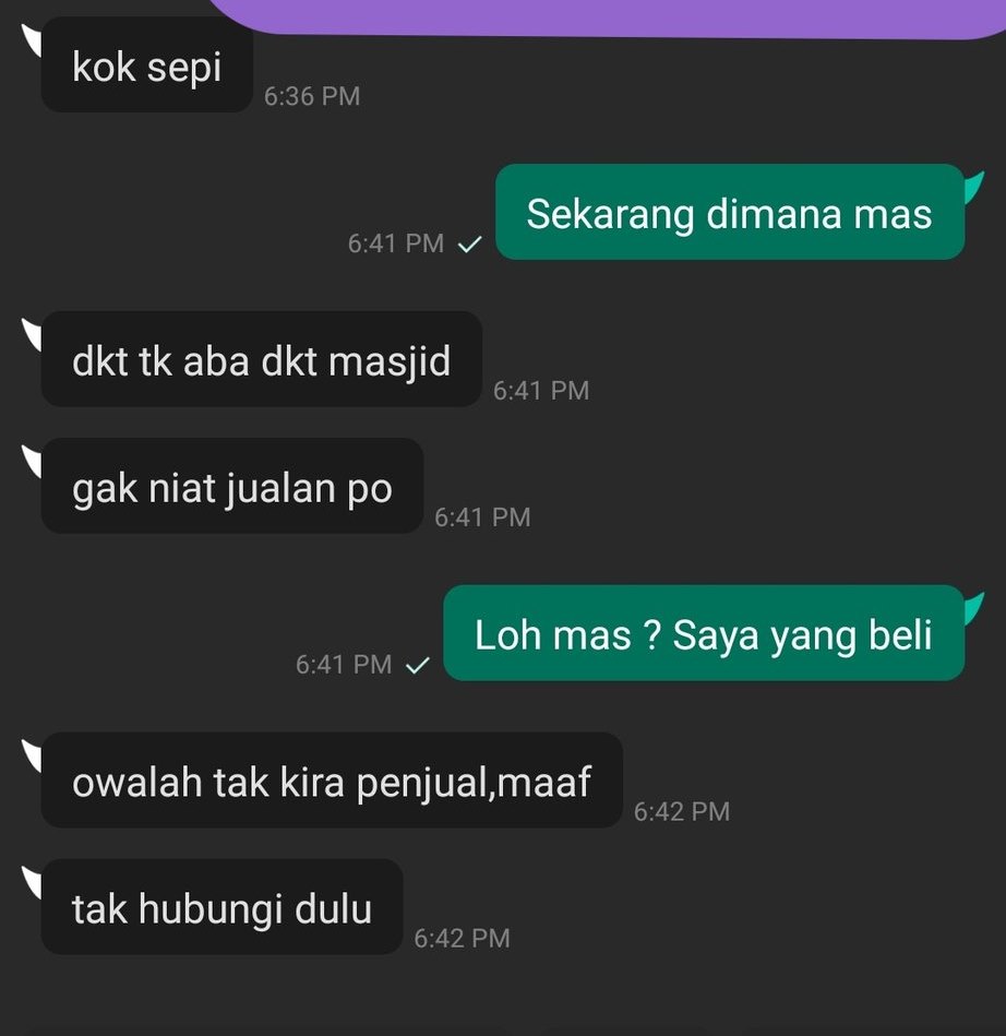 balasan driver ojol ditanya posisi © berbagai sumber