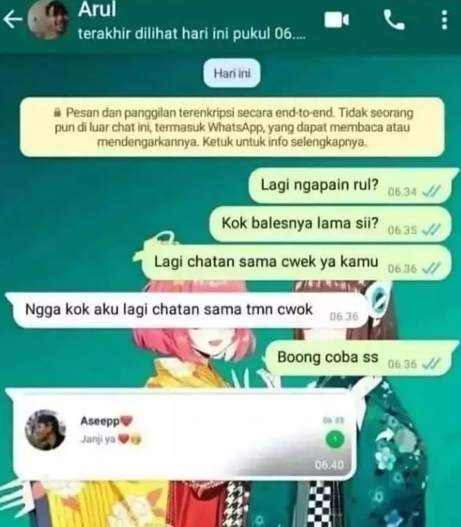 chat lucu cewek posesif © berbagai sumber