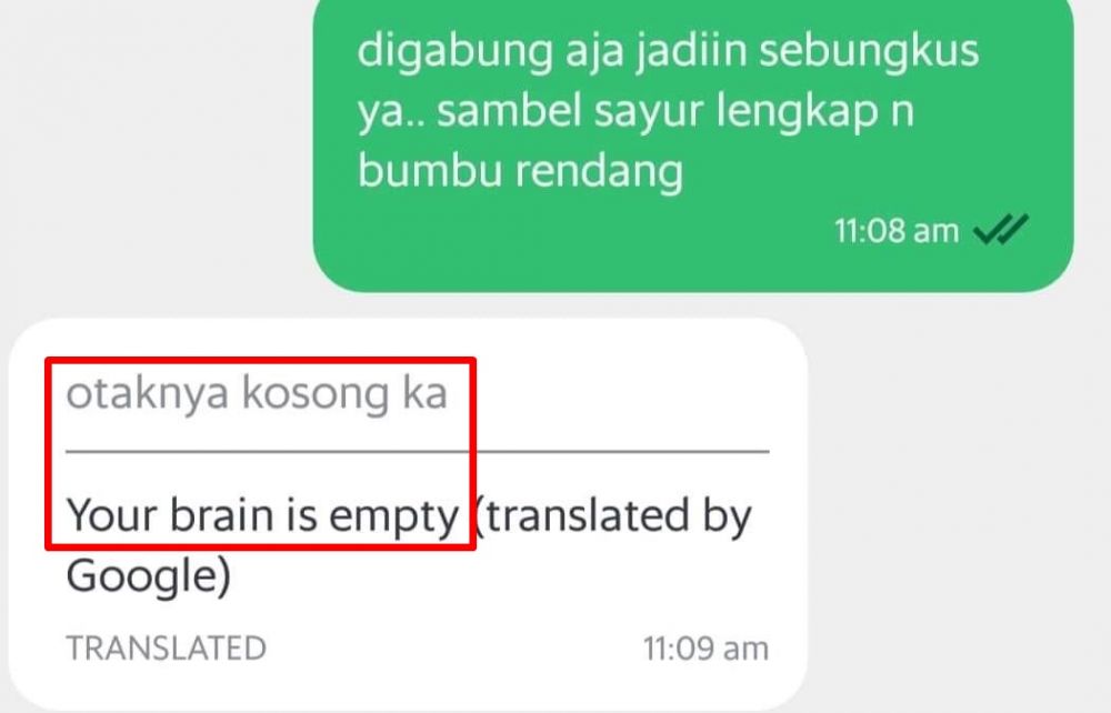 15 Translate nyeleneh di chat aplikasi ojek online ini bikin pembeli nggak kuat nahan tawa