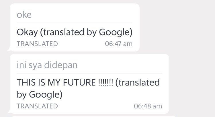 translate nyeleneh di chat ojol © berbagai sumber translate nyeleneh di chat ojol © berbagai sumber